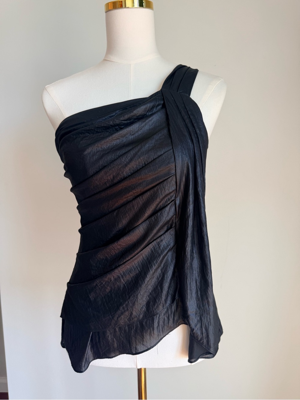 BCBGMaxAzria Black Sheer Blouse